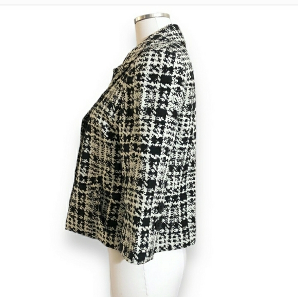 SEMANTIKS Abstract Houndstooth Print Cropped Swing Coat EUC! - Picture 2 of 4